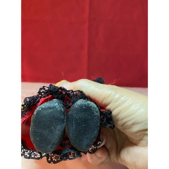 Vintage RUSS Around the World Troll Doll Girl 5" Red Black Lace Dress Veil SPAIN - Picture 3 of 16